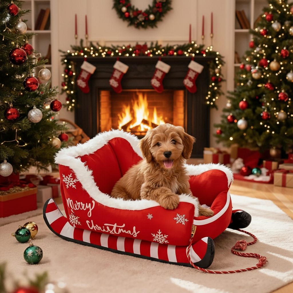 Christmas Winter Bed for Cats & Small Dogs