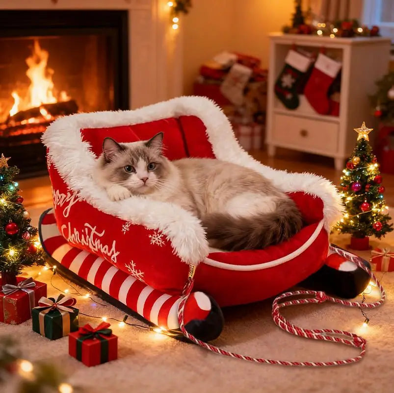 Christmas Winter Bed for Cats & Small Dogs